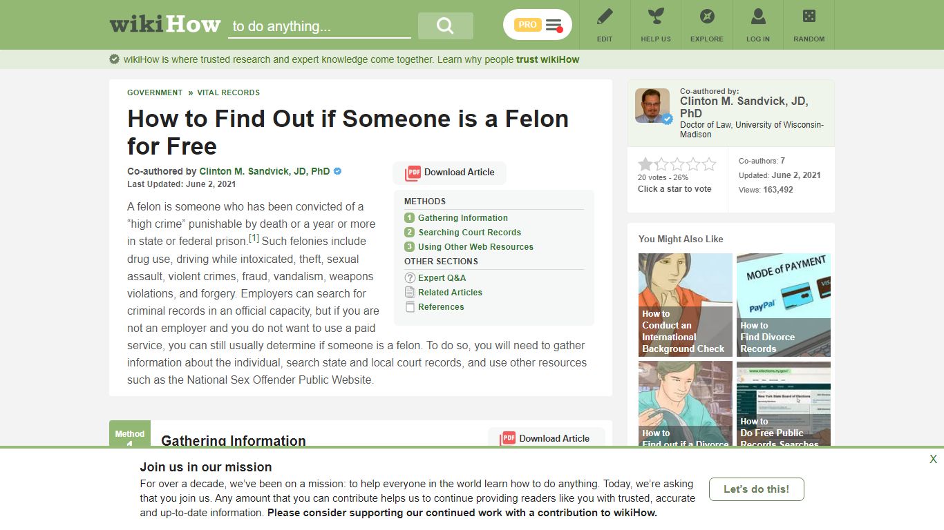 3 Ways to Find Out if Someone is a Felon for Free - wikiHow